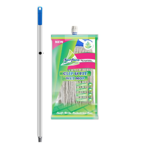 Best Mop , 9" Clip & Fit Wet Mop With 5 FT Heavy MS Rod