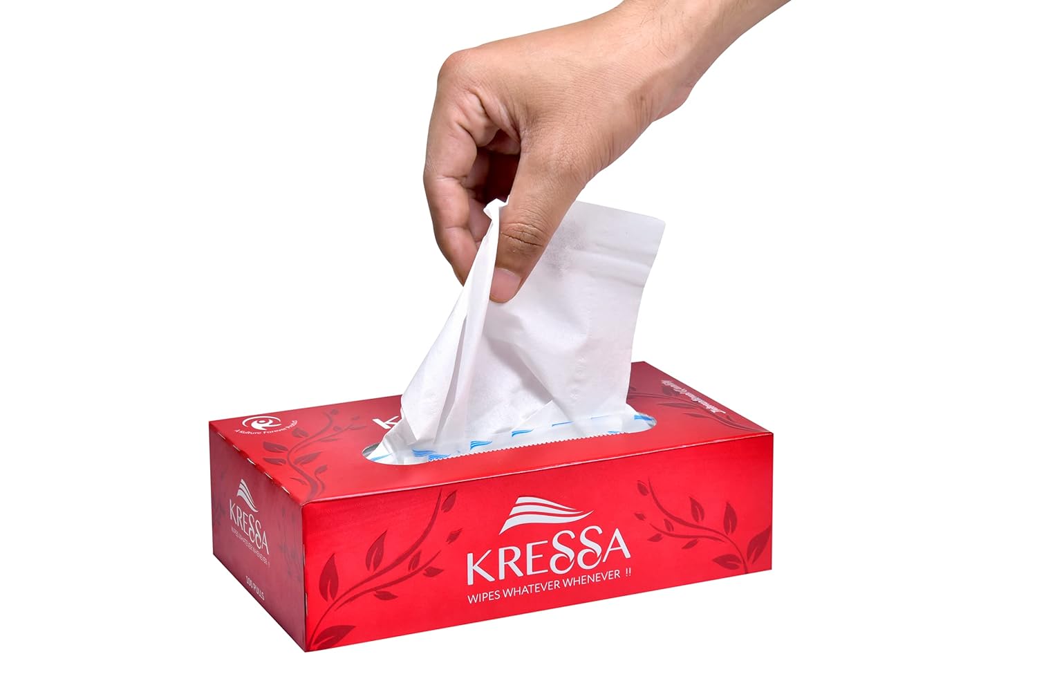 Kressa Facial Tissue Box, 2 Ply, 100 Pull, 19x20 cm, Assorted Colour