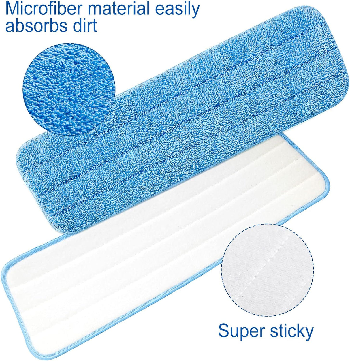 Aluminium Flat Damp Mop Microfiber Refill, 45 cm ( Fits in 35/45 cm Frame )