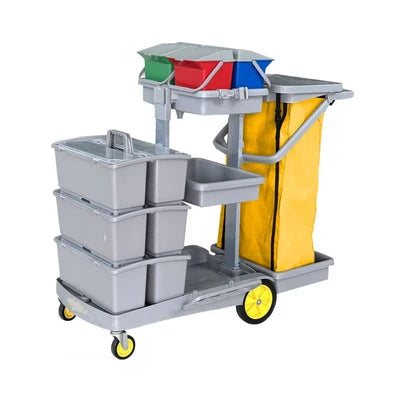 Multi Purpose Cart trolley with Flat Mop Buckets
