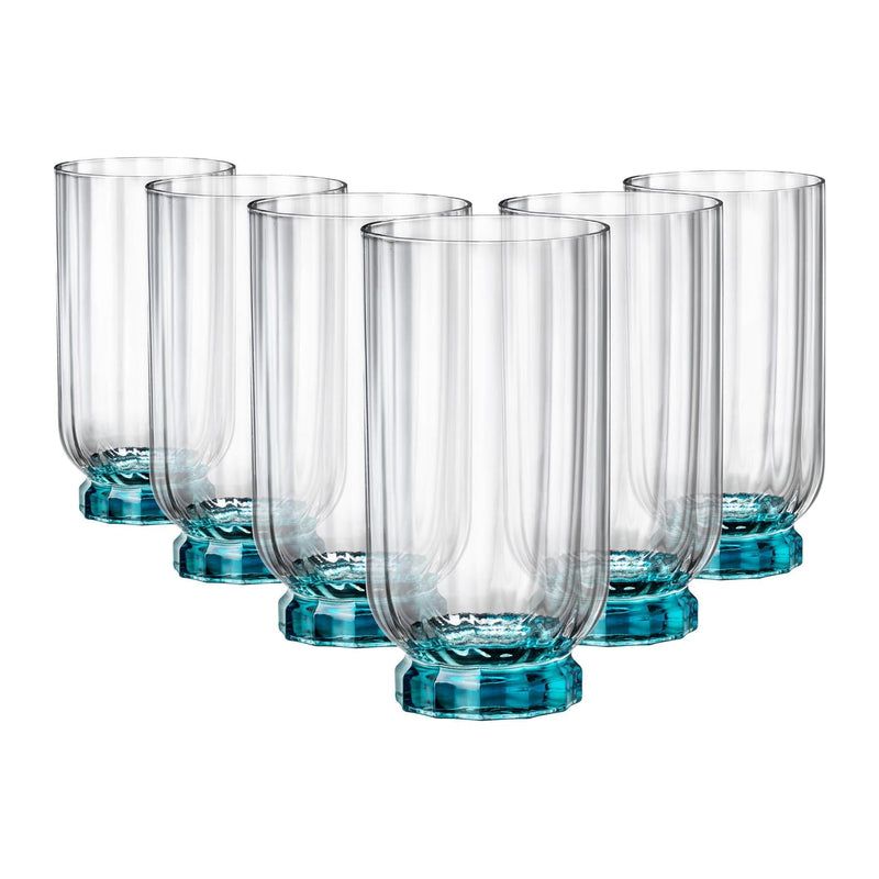 Made in italy - florian tall crystal glass - set of 2