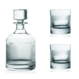 da vinci hand-cut crystal decanter glass - set of 3