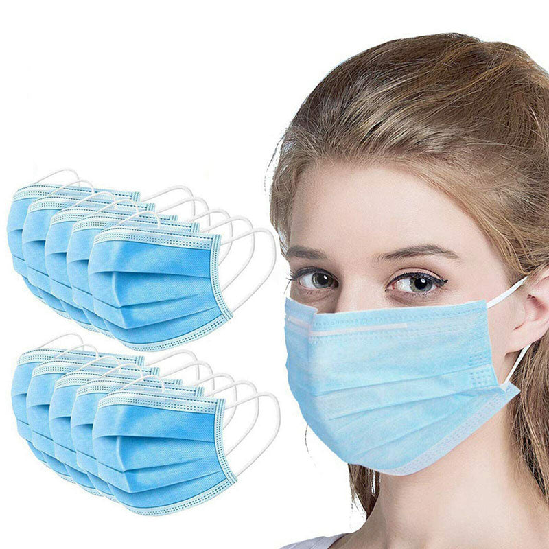 Disposeable Mask 3 Ply with Nose Pin, Blue - Pack of 100 Pcs Net