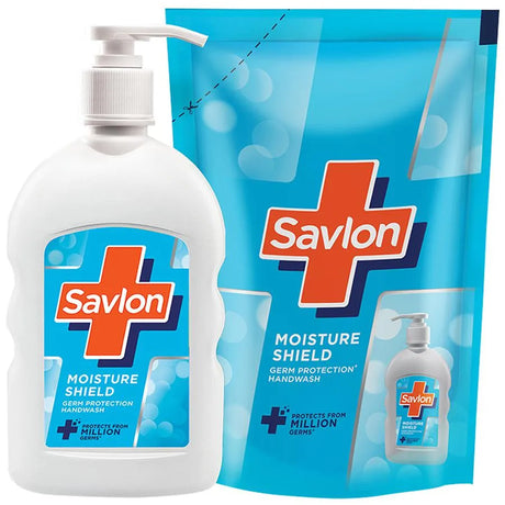 Savlon Germ Protection Liquid Handwash, Pump, 200ml +185ml, 1 Pack