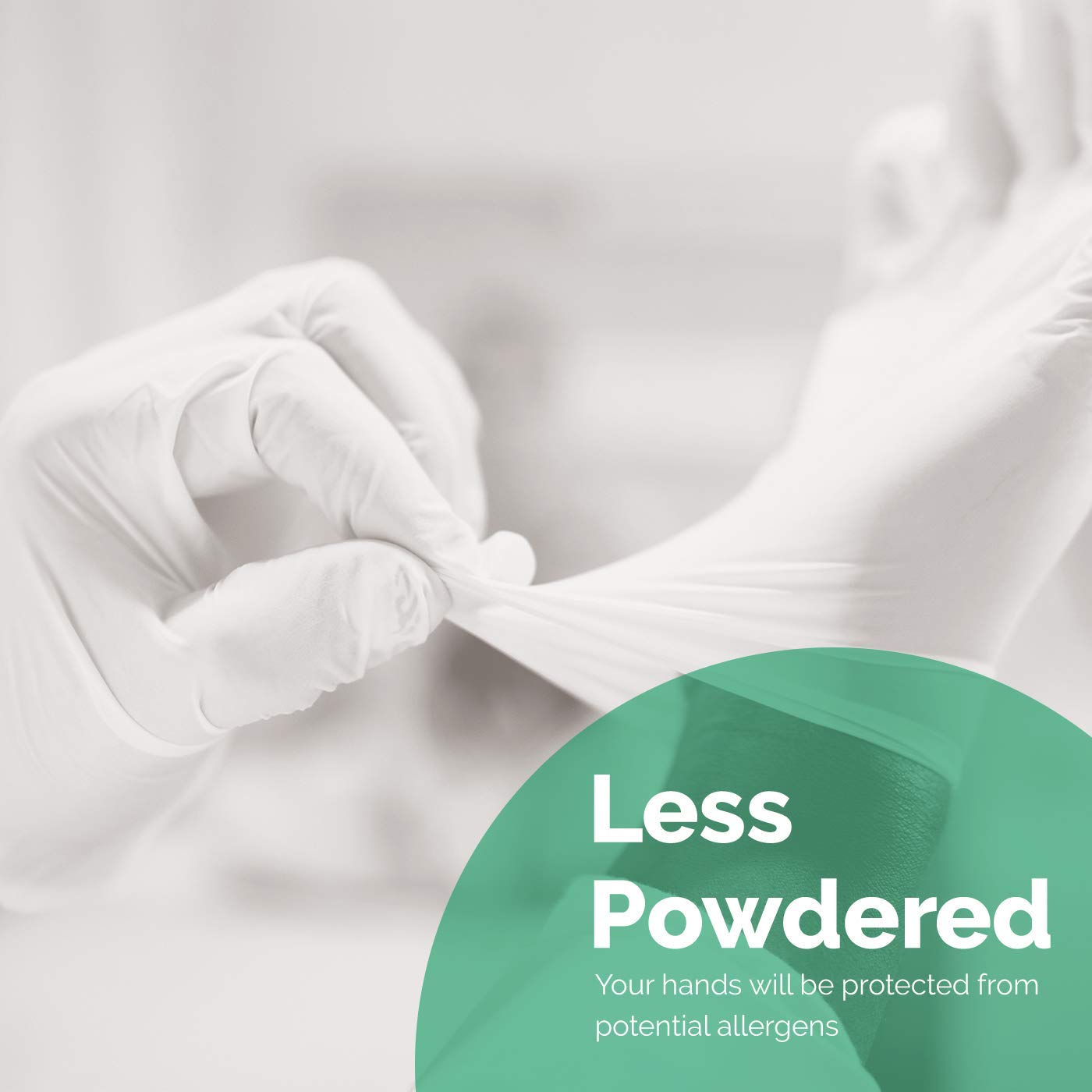 Latex Powdered Examination Disposable Hand Gloves - White Pack of 100 pcs ( 50 Pairs )
