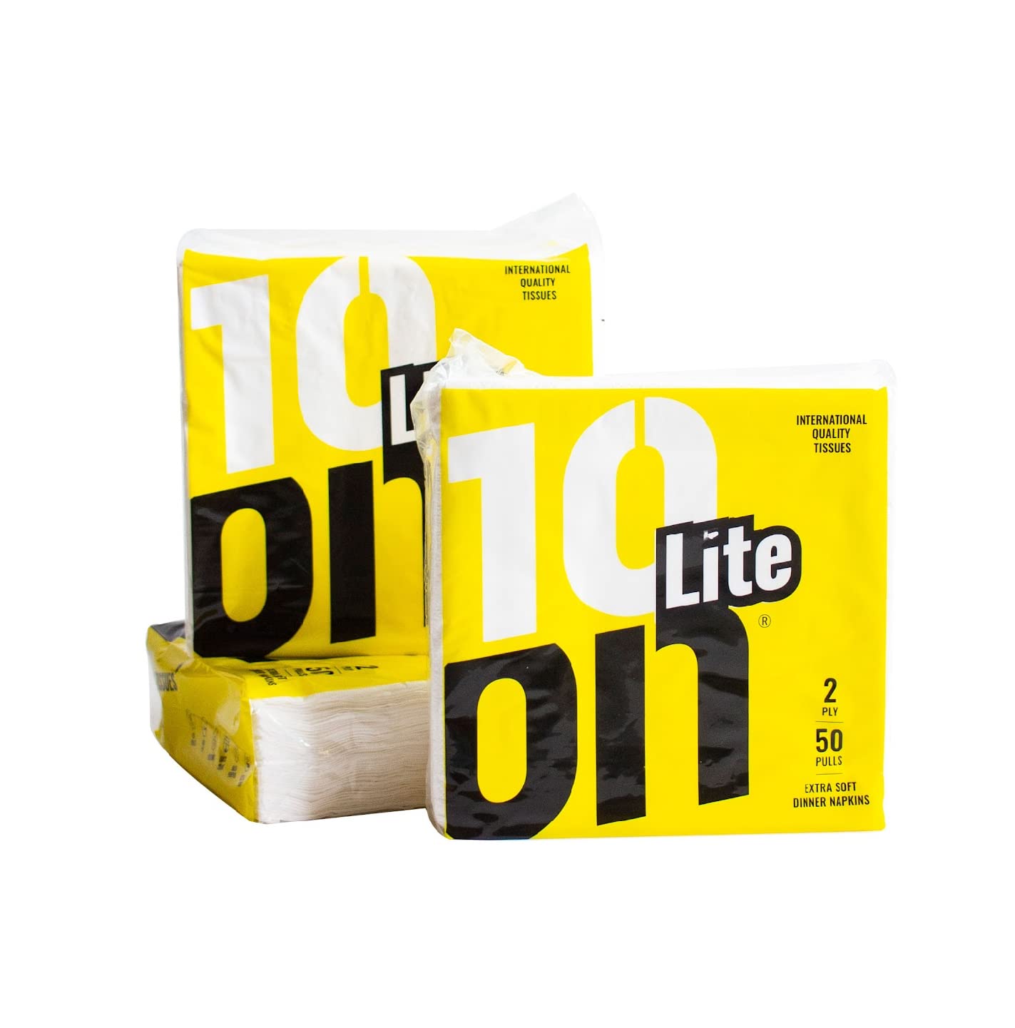 10on Lite Soft Dinner Napkin , 2 Ply, 50 Pull, 40x40 cm, White