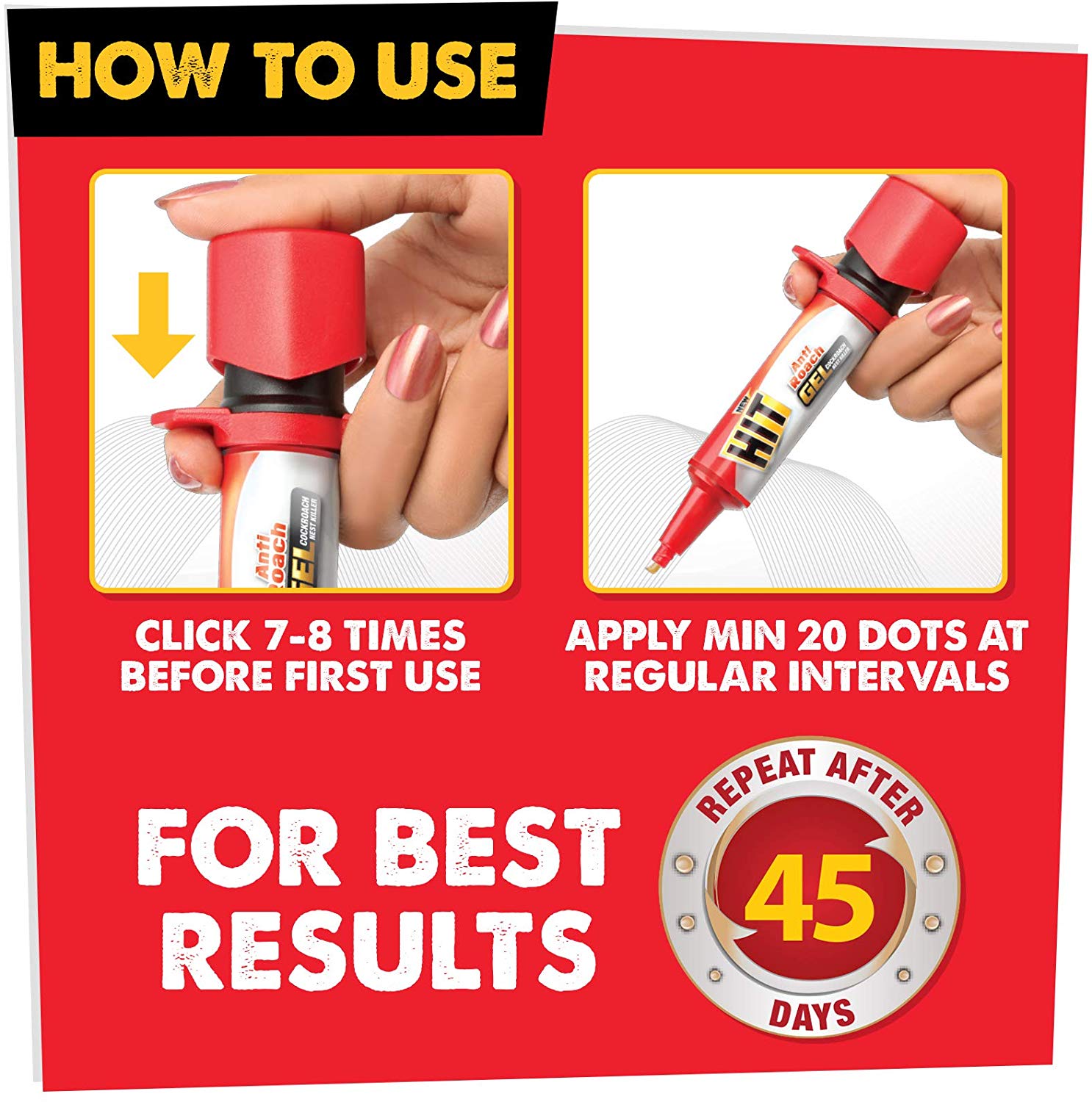 Hit Anti Roach Gel, Cockroach Nest Killer, 20 Gm