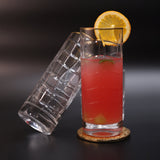 Handmade Crystal Square Glass with Gold Rim - Set of 2
