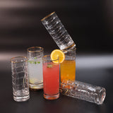 Handmade Crystal Square Glass with Gold Rim - Set of 2