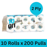10on Lite Soft Toilet Roll, 2 Ply x 200 Pull, Pack of 10 Roll x 75 g Each