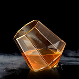 DIAMOND HANDMADE WHISKEY GLASS WITH GOLD RIM