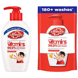 Lifebuoy Total 10 Liquid Handwash, 190 ml Pump + 175 ml Pouch Free