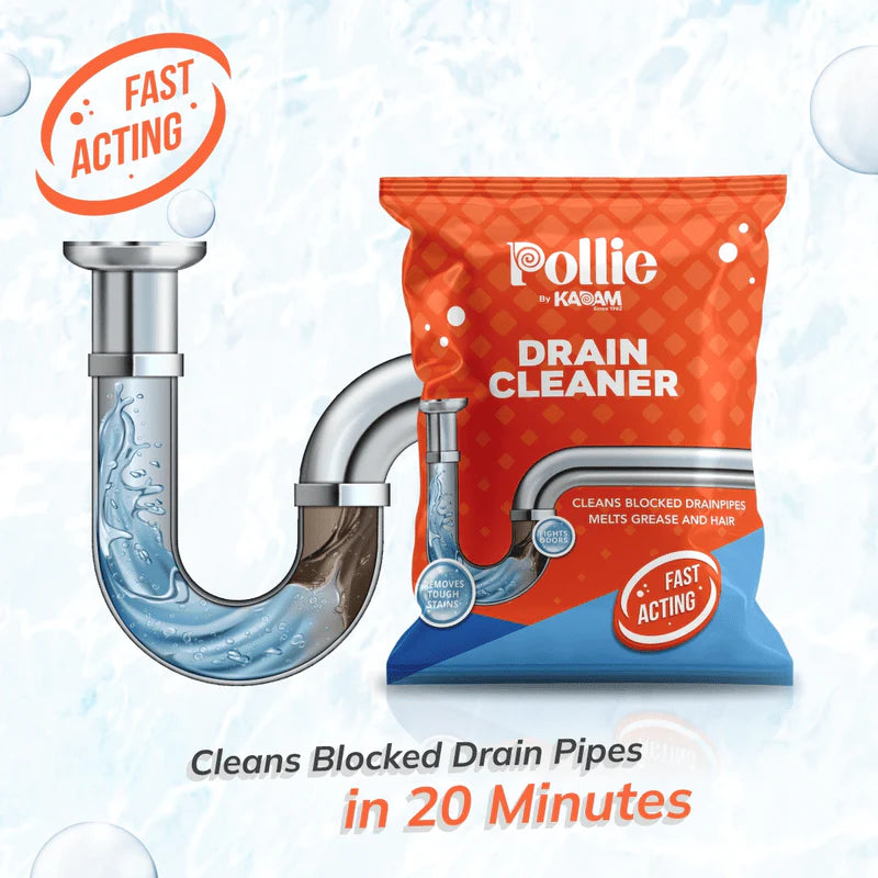 Pollie Drain Cleaning Unclogging Powder, 50g x 12 Pcs