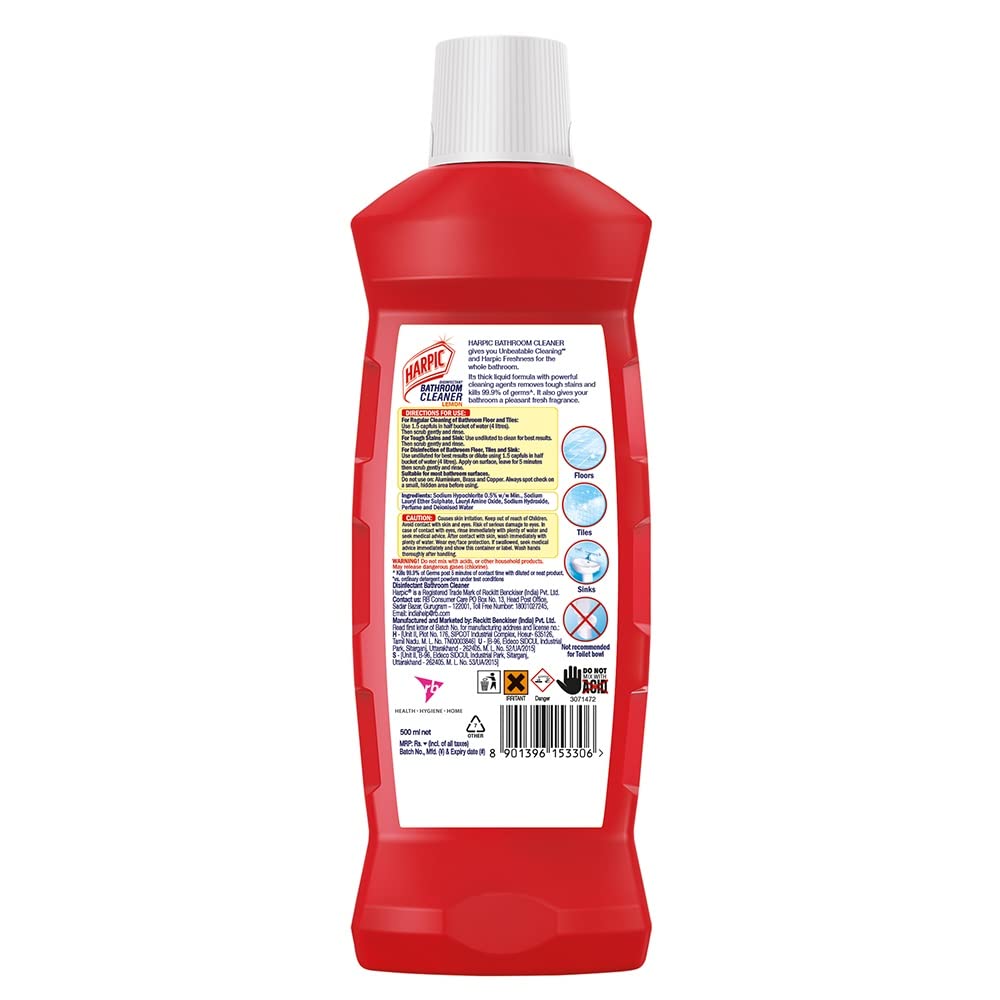 Harpic Disinfectant Bathroom Cleaner Liquid, 500 ml