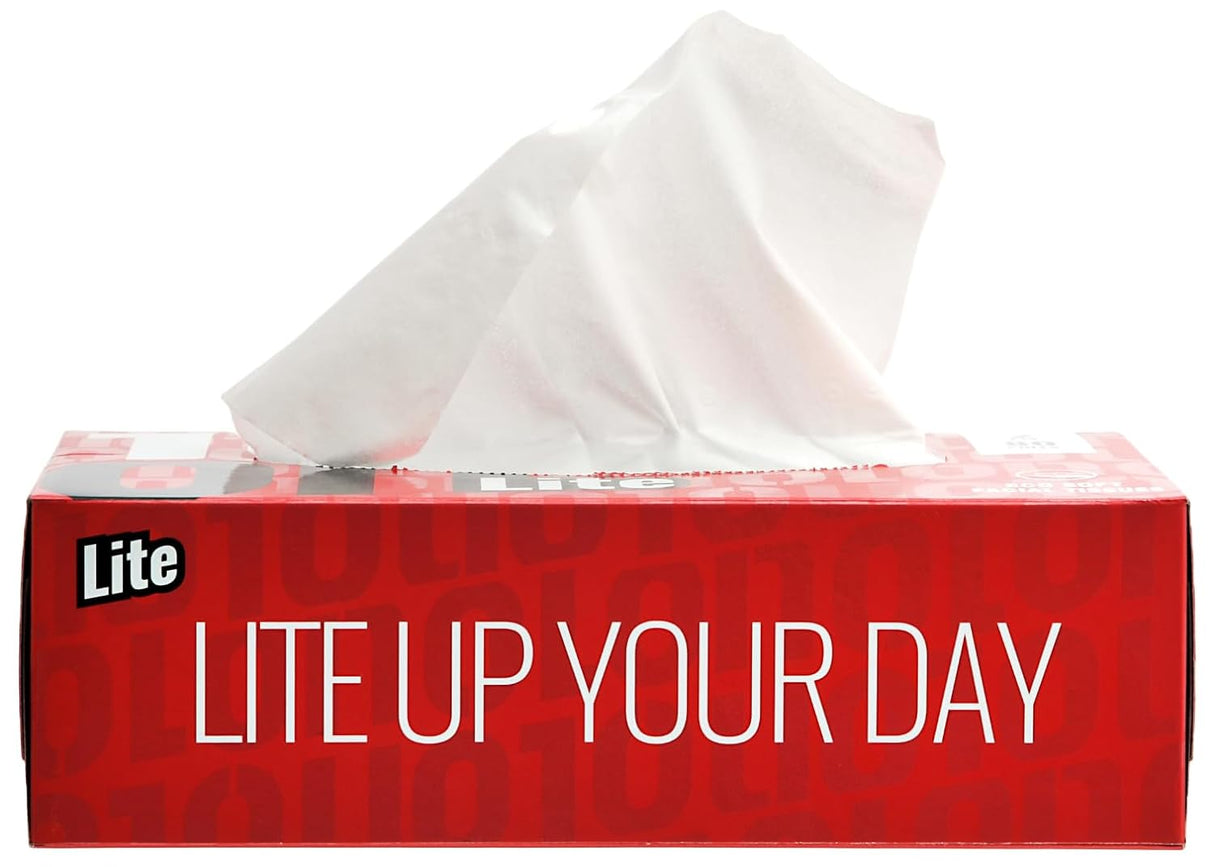 10on Lite Soft Facial Tissue Box, 2 Ply, 80 Pull, 18x20 cm, Assorted Colour