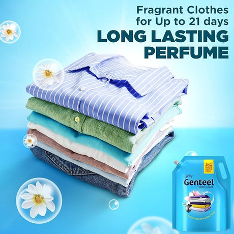 Genteel Matic Liquid Detergent + Conditioner, Top Load - 2kg Pouch