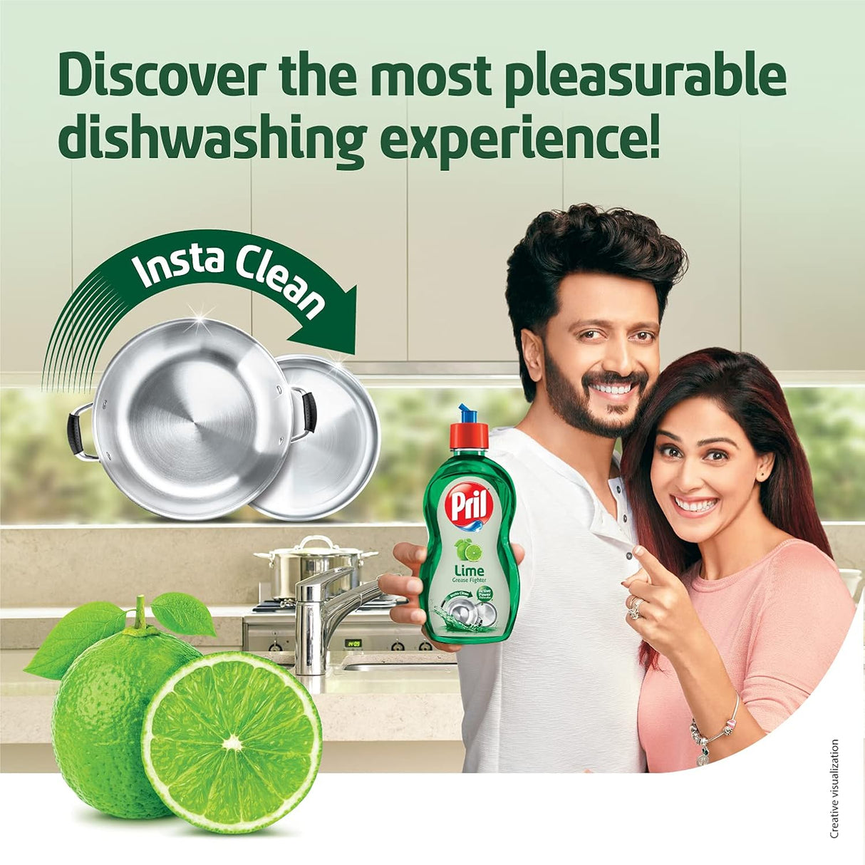 Pril Lime Liquid Dishwash Gel - 425 ml
