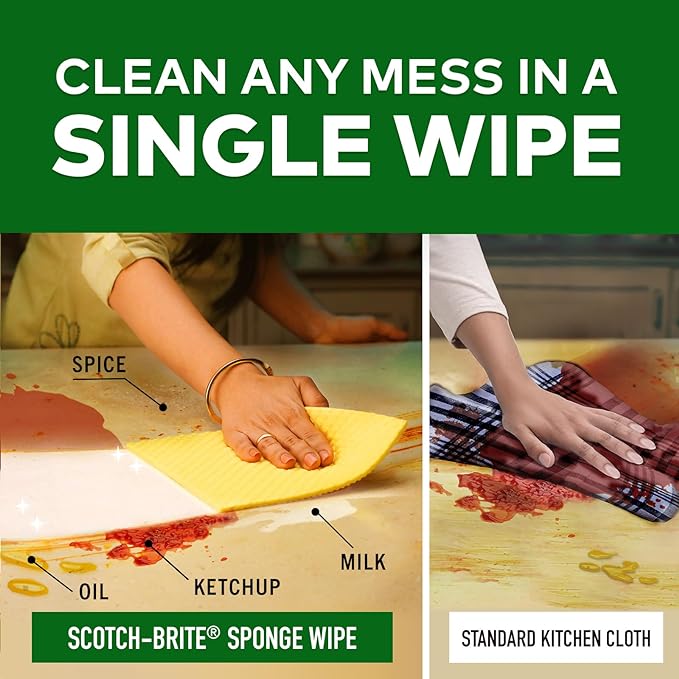 Scotch Brite Professional Sponge Wipe, 15x18 cm - Pack of 4 Pcs