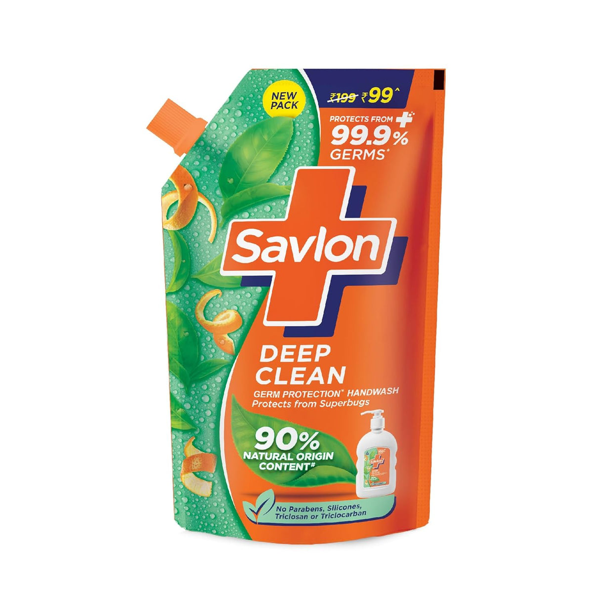Savlon Germ Protection Liquid Handwash, 675 ml Refill Spout Pack