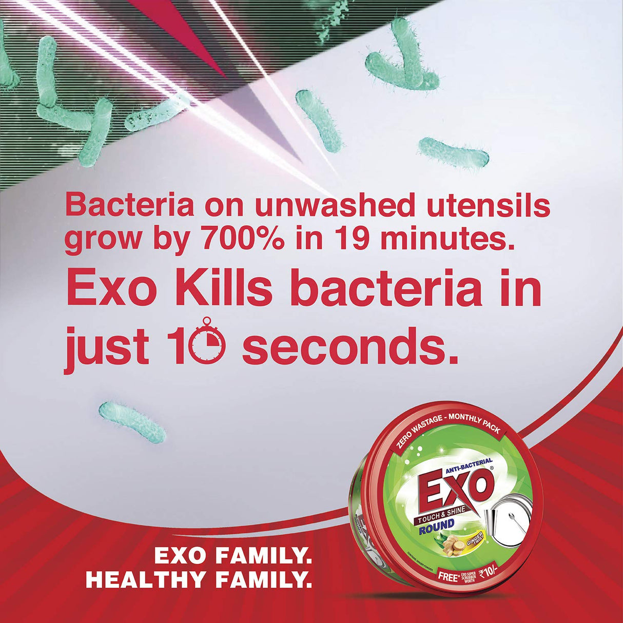 Exo Round Dishwash Bar 500G With Exo Super Scrubber Free