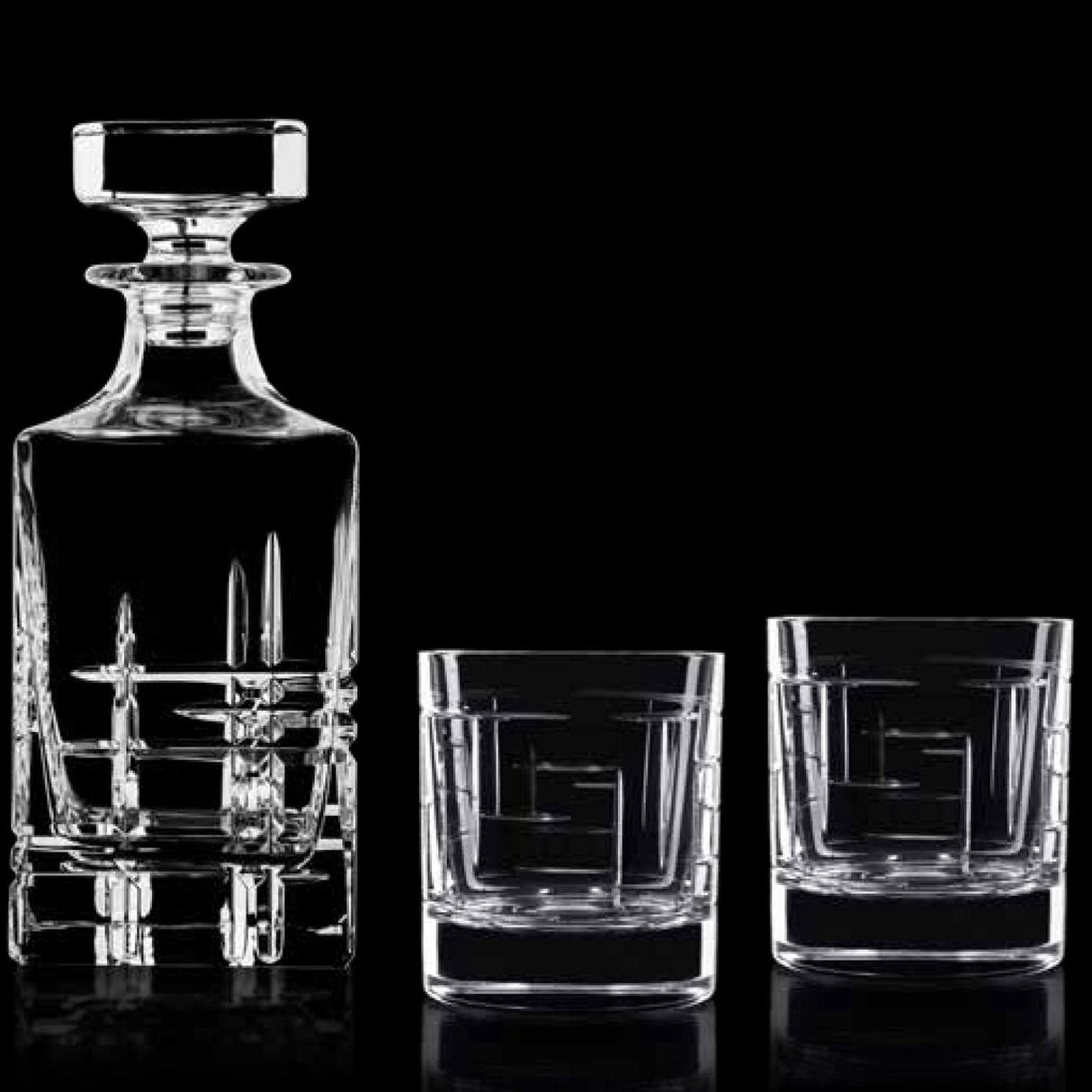 da vinci hand-cut crystal decanter glass - set of 3 (4pc)