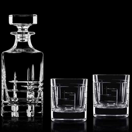 da vinci hand-cut crystal decanter glass - set of 3 (4pc)