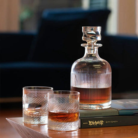 da vinci hand-cut crystal decanter glass - set of 3