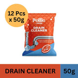 Pollie Drain Cleaning Unclogging Powder, 50g x 12 Pcs
