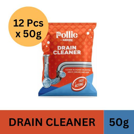 Pollie Drain Cleaning Unclogging Powder, 50g x 12 Pcs