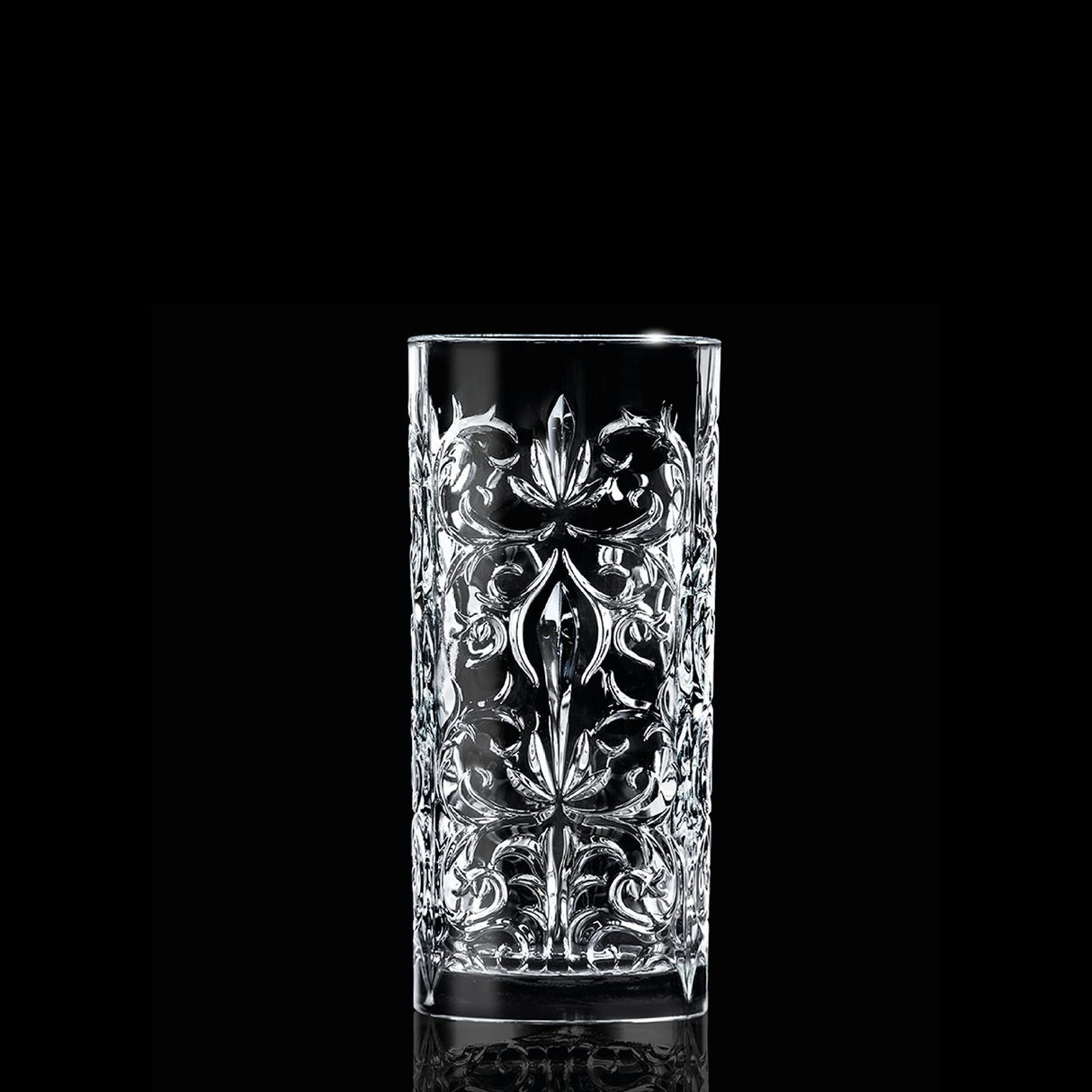 made in italy - tattoo tall crystal glass - set of 6