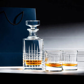 da vinci hand-cut crystal decanter glass - set of 3 (4pc)