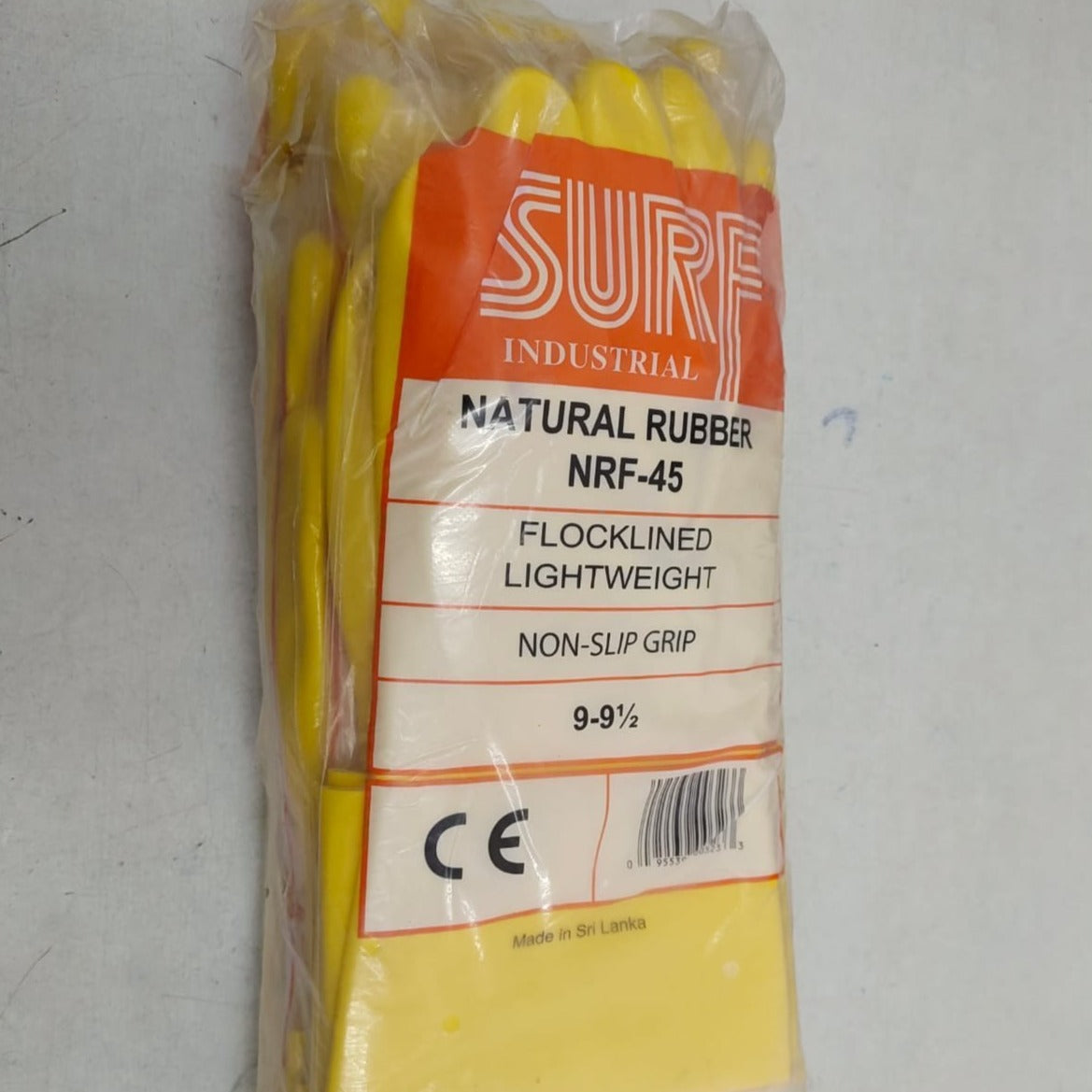 NRF45 Surf Flocklined Natural Rubber Hand Gloves, 1 Pair