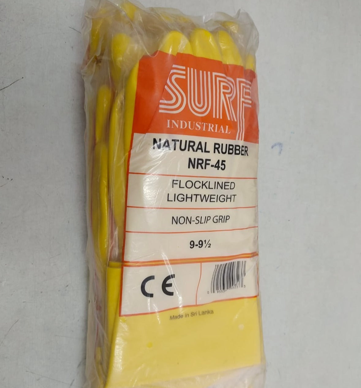 NRF38 Surf Flocklined Natural Rubber Hand Gloves, 1 Pair