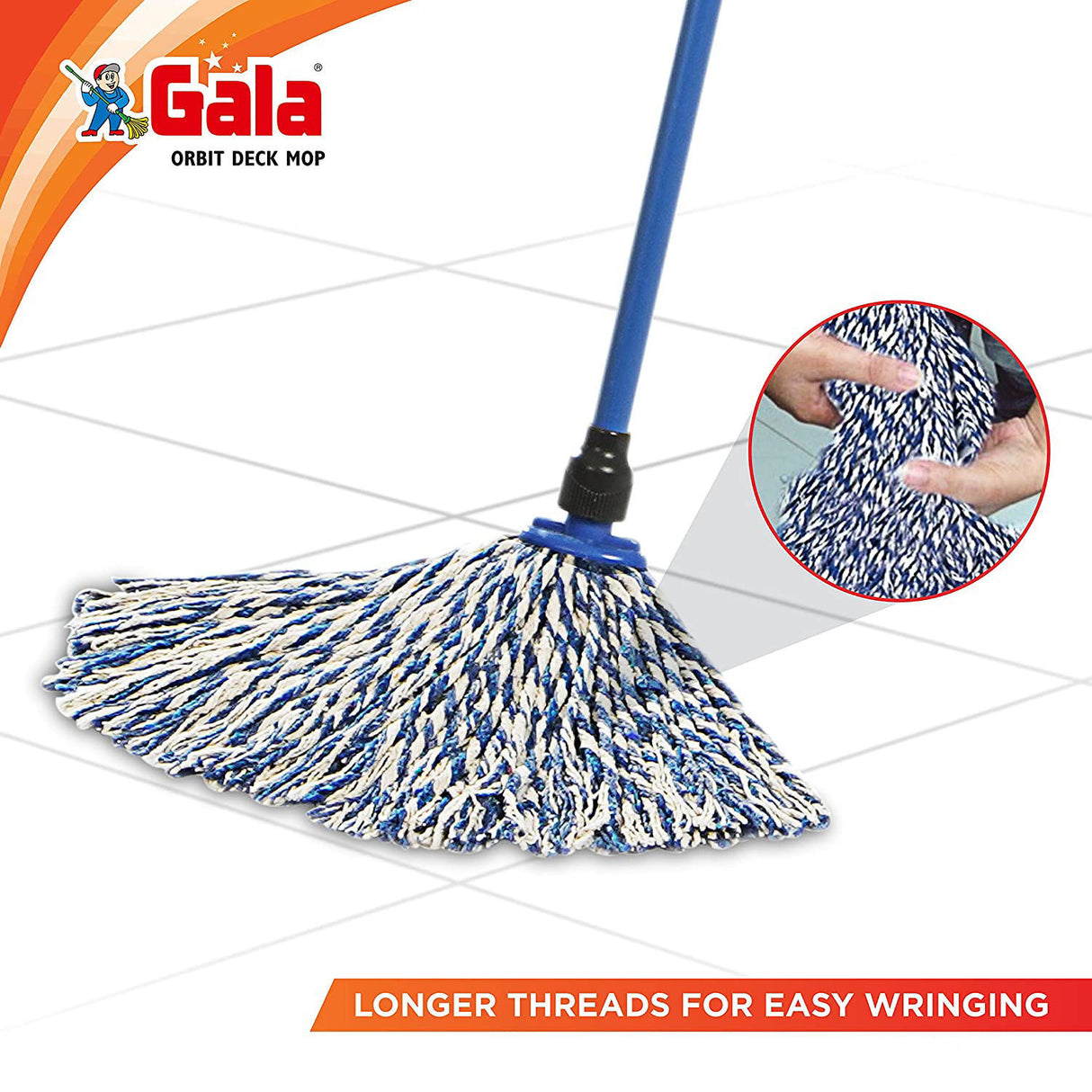 Gala Orbit Deck Mop With 100 cm MS Handle