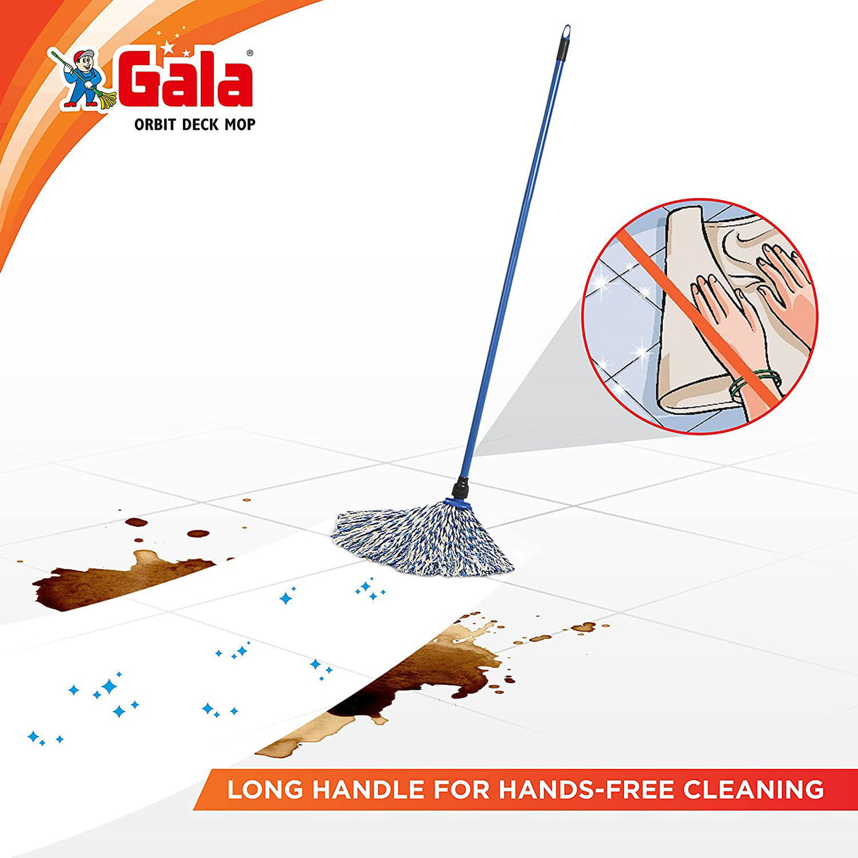 Gala Orbit Deck Mop With 100 cm MS Handle