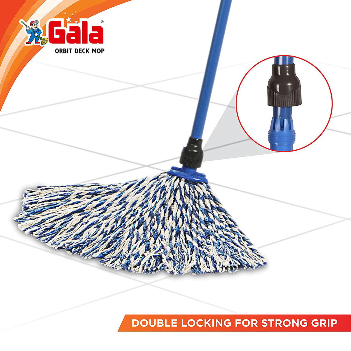 Gala Orbit Deck Mop With 100 cm MS Handle