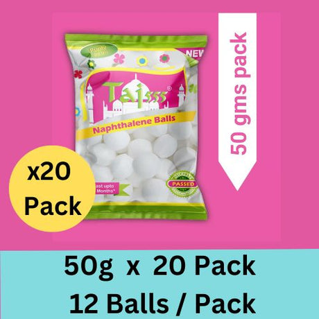 Taj 555 Naphthalene Balls, Prime White - Grade 1