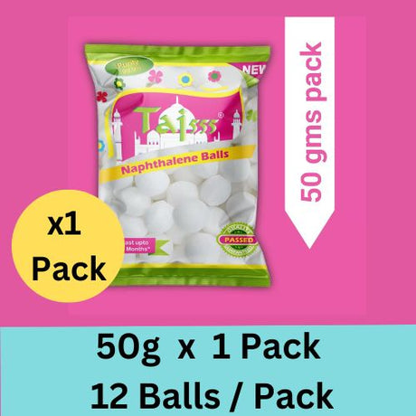 Taj 555 Naphthalene Balls, Prime White - Grade 1