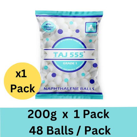 Taj 555 Naphthalene Balls, Prime White - Grade 1