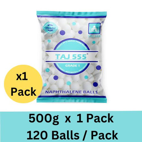 Taj 555 Naphthalene Balls, Prime White - Grade 1