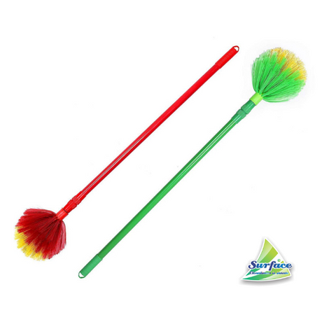 RC20 Round Ceiling Broom With 4.5 FT Telescopic Ms Handle, Multicolour, 1 Pcs