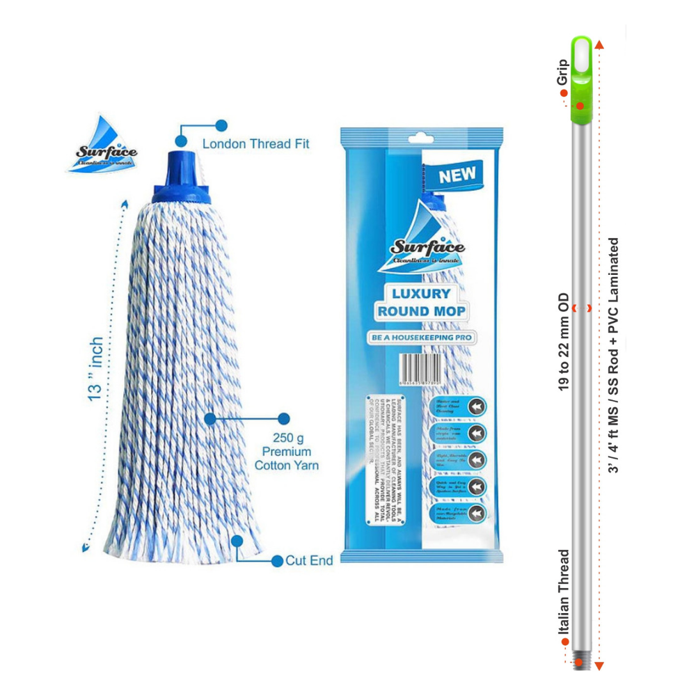 L250 Surface Luxury Round Mop, Multicolour