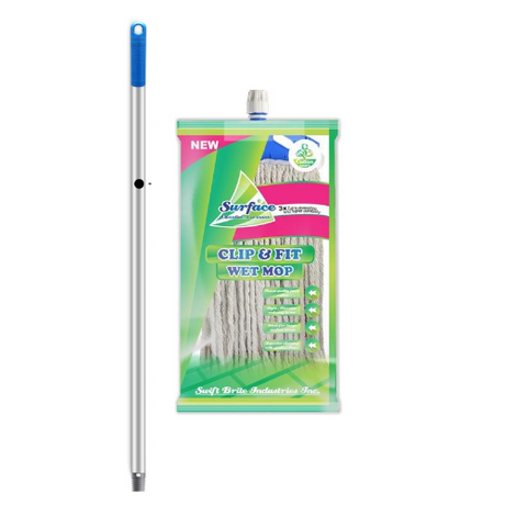 Best Mop , 9" Clip & Fit Wet Mop with 300g Cotton Refill