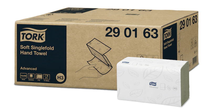 290163 Tork Singlefold Hand Towel Advanced, 250 Pull x 15 Pack - 1 Case