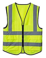 High Visibility Reflective Safety Zipper Polyester Fabric Jacket with 2 Pockets (2" Grey Reflector)