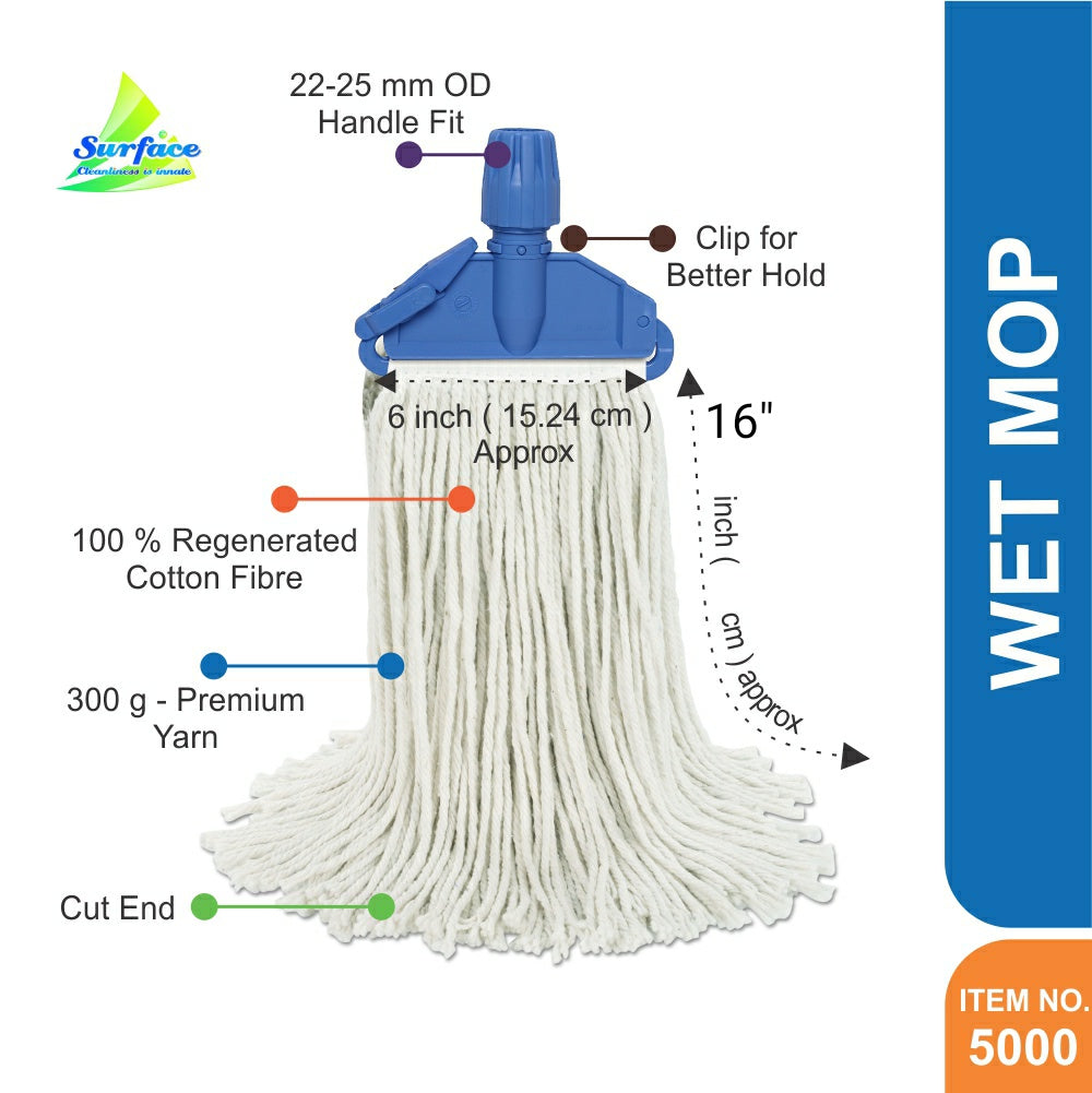 L300 Legend Cotton Clip & Fit Wet Mop, Multicolour Clip