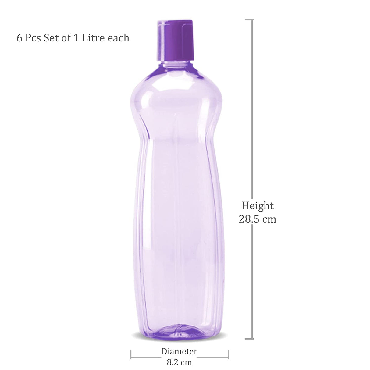 MILTON Pacific 1000 Pet Water Bottles, 1 Litre Each, Set of 6
