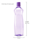 MILTON Pacific 1000 Pet Water Bottles, 1 Litre Each, Set of 6