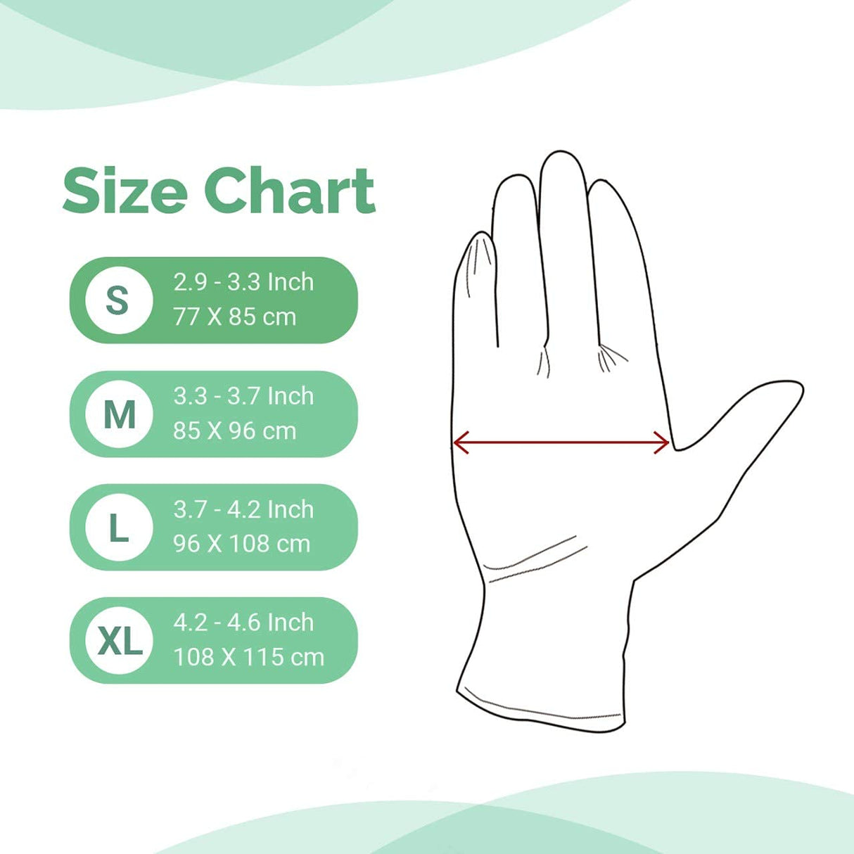 Latex Powdered Examination Disposable Hand Gloves - White Pack of 100 pcs ( 50 Pairs )