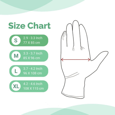 Latex Powdered Examination Disposable Hand Gloves - White Pack of 100 pcs ( 50 Pairs )